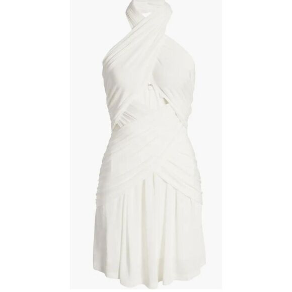 Misha Collection Callie Halter Dress in Ivory NWT Size 8 - Picture 1 of 9